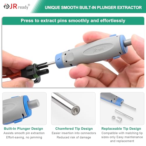 JRready Upgraded Pin Removal Tool Kit for Weather Pack&Metri-Pack Series Connector Terminals Extraction and Depinning Tool with DRK 785084 AMP 1.5mm Removal Tool JRconDRK15A03-01 - size: Upgraded ST5211 JRcon Series