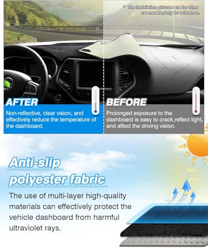 CARTIST Back Dash Cover for Ford Ranger 2019-2022 Dashboard Mat Without HUD - size: Ford Ranger 2019-2022 (Without HUD)