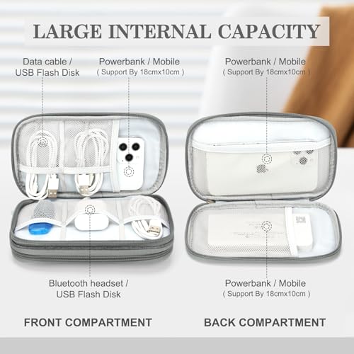 FYY Electronic Organizer, Travel Tech Pouch Bag, Medium, Dark Grey - color: Dark Grey, size: 8.3 x 5 x 2.6 inches