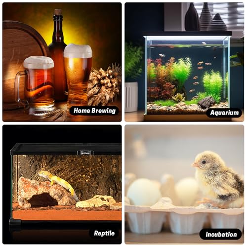 Temperature Controller 1650W 15A BTC211 Dual Digital Outlet Thermostat Plug, Pre-Wired, 2 Stage Heating and Cooling Mode, 110V - 240V, Fermentation BBQ Reptile Aquarium