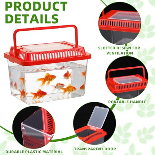 LemonRoad 25 Pcs Plastic Reptile Terrariums Carrier Cage Enclosure Snake Breeding Box Hatching Container Fish Tank with Ventilated Lid for Tarantula Spider Turtle Lizard (Classic,5.1x3.5x3.5 Inch) - color: Classic, size: 5.1x3.5x3.5 Inch