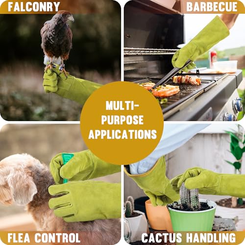 HANDLANDY Animal Handling Gloves, Bite-Proof, Scratch-Resistant, Pet Gloves for Dogs, Cats, Falconry, Gardening - color: Ginger Yellow, size: 16 Inches