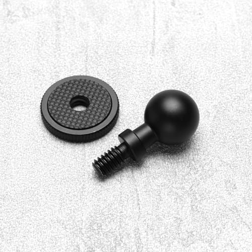 17mm Ball Head Converter 1/4 Screw Head/Thread for Car Monitor Pad GPS Cellphone Ball Mount Base Camera Bracket 360° Panoramic Photography Ballhead