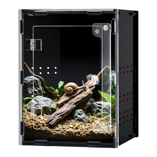 REPTVIVA5.5"x5.5"x7.9" Reptile Tank/Insect Habitat - 5-Sided Blackout Terrarium for Stress Reduction, Ideal for Jumping Spiders, Tarantulas, Snails, Geckos, Mantis, Small Reptiles & Nocturnal Pets - size: 5.5"x5.5"x7.9"