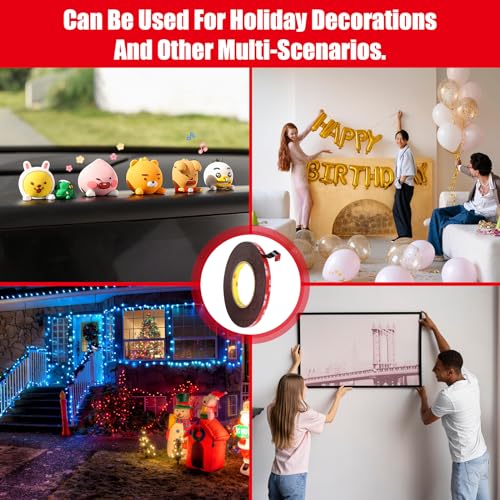 Double Sided Tape Heavy Duty, Waterproof Mounting Foam Tape, 36.5ft Length, 0.8in Width, High Temperature Resistant Adhesive Tape for Car, LED Strip Light, Office Decor, Uses VHB 5952 Raw Material - size: 0.8in x 36.5ft - 5952