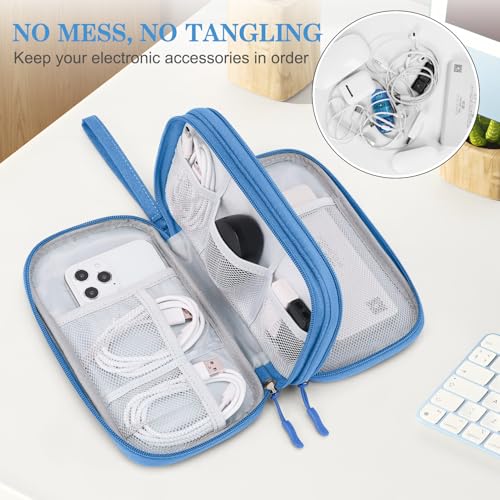 FYY Electronic Organizer, Travel Tech Pouch Bag, Medium, Cyan - color: Cyan, size: 8.3 x 5 x 2.6 inches