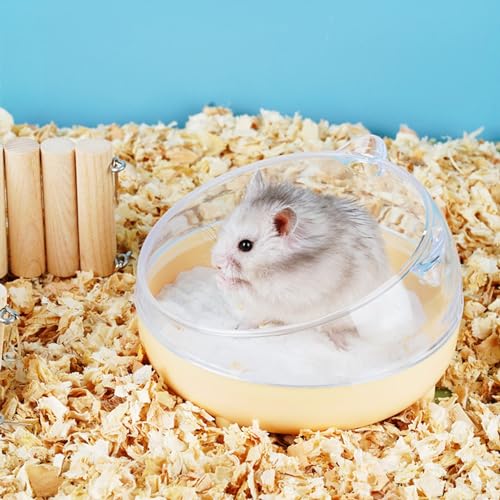 Meow&Woof Hamster Sand Bath Container, Large Sandbox Toilet Gerbil Batheoom, Tiny Chinchilla Dust Bathtub Sand Bath Box for Hamster Cage Accessories 5.2 Inch-White - color: White
