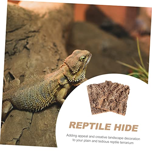 2Pcs Natural Reptile Hide Tree Bark Decor for Terrarium Climbing Tree Bark Decoration for Lizards Turtles Geckos Frogs Chameleons Habitat Background and Climbing Surface