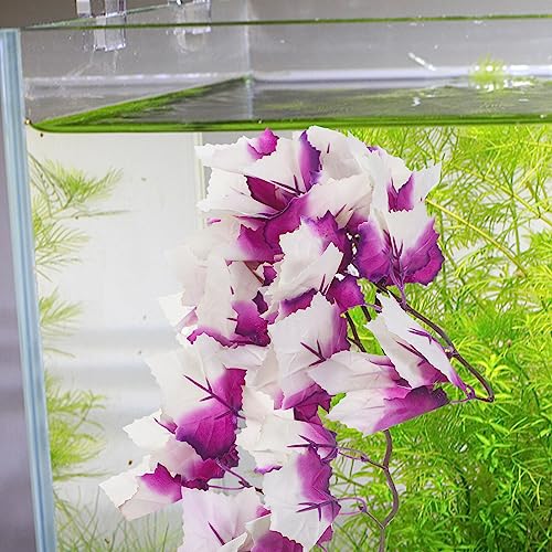 POPETPOP Reptile Plants for Terrarium : Resin Artificial Aquarium Plants with Suction Cup for Turtle Gecko Snake, 11.81x4.72x 0.78 inch