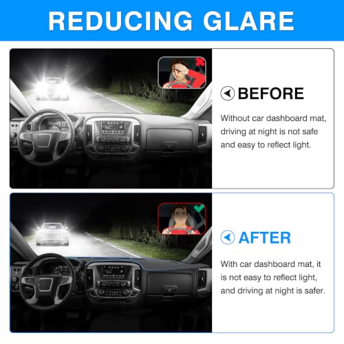 Autorder Gray Dashboard Cover Mat for 2014-2018 Chevy Chevrolet Silverado/GMC Sierra 1500, 2015-2019 Silverado/GMC Sierra 2500HD 3500HD Accessories Dash Cover Upgrade Polyester Dash Mat - size: Gray 14-18 Silverado