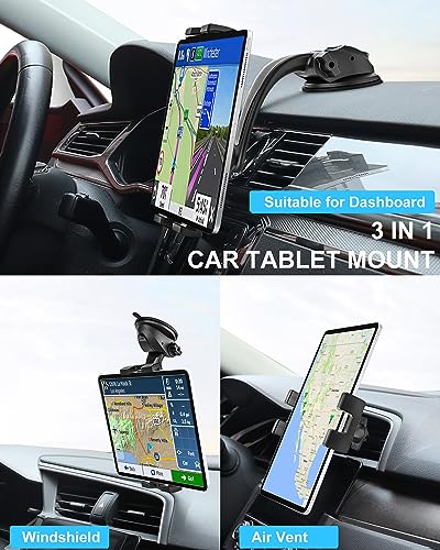 Z Fold Car Mount, Strong Suction Cup - [Foldable Phone Friendly] Tablet Holder for Car Dashboard Air Vent Stand, for Samasung Galaxy Fold 7 6 5 4 3 2, Tabs, Google Pixel 9 Pro, S26, iPad, iPhone 17