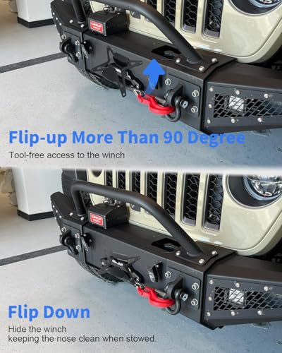 Universal Flip Up Front License Plate Holder, Quick-Flip Heavy Duty Steel License Plate Bracket for 10" Hawse Fairlead Compatible with Jeep Wrangler, Pickup Trucks, SUVs RVs & Off-Road Vehicles - size: License Plate Mount for 10" Hawse Fairlead