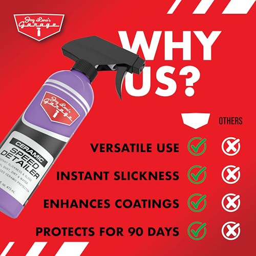 Jay Leno’s Garage Ceramic Speed Detailer Spray Quick Car Detailer for Cars Trucks Motorcycles and Watercraft Enhances Gloss Slickness Hydrophobic Protection Boosts Ceramic Coatings (16 OZ)