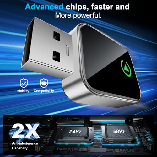 Wireless CarPlay Adapter for iPhone [2025 Upgraded], Plug & Play, Mini Size, Converts Wired to Wireless Apple CarPlay,No Delay Carplay Dongle for Apple iOS 10+/Android 11+ and Above
