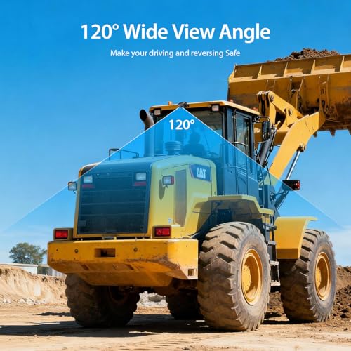 ZEROXCLUB 4 Wired Backup Camera System, 10" 1080P Monitor IP69K Waterproof Vibration-Proof 10G Rear Side View Camera, Quad Split Screen for Tractor, Truck, Trailer, Combine, Heavy Equipment, BH104 - size: 10"-4 Cam