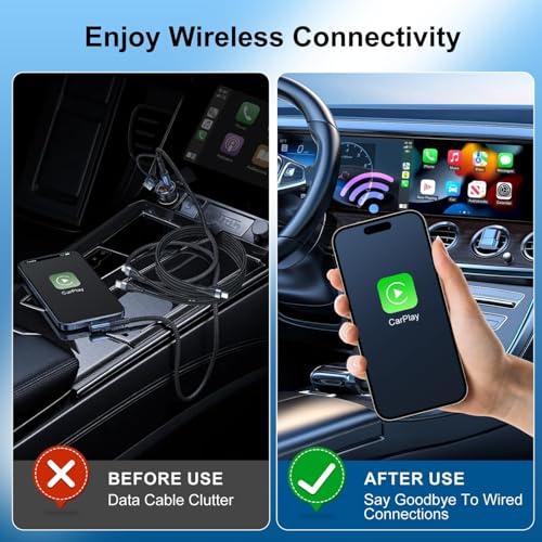 Wireless CarPlay Adapter for iPhone & Android Auto