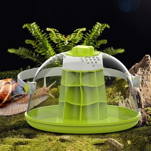 Snail Observation Terrariums Breeding Box, Round Snail Habitat Starter Terrarium Kit, Snail Feeding Box, Ideal for Snails, Beetles, Spiders, Small Reptile Insect Feeding bin Ecological Box