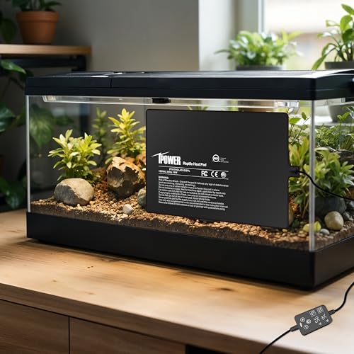 iPower 8 by 12 Inch 16W Reptile Heating Pad with Adjustable Thermostat, Under Tank Warmer Terrarium Heat Mat for Turtles/Snakes/Lizards/Frogs, and Other Reptiles - size: 8" x 12", style: Heat Pad - New