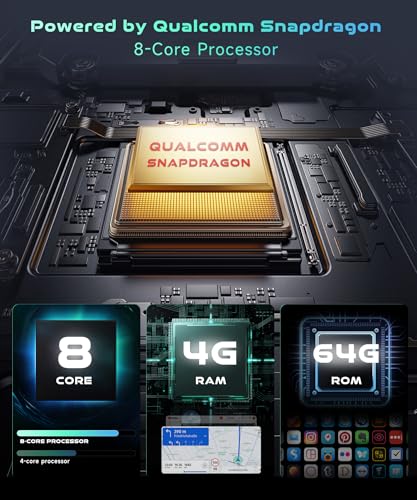 5/6GWiFi 8Core Qualcomm 4G+64G,Radio for Toyota RAV4 2007-2011 Radio Android Car Stereo 5.1Bluetooth,Wireless Carplay,DSP Hi-Res,Android Auto,9‘’ 1280P IPS Touch Screen,Cooling Fan,GPS,FM/RDS,Camera
