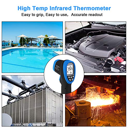 High Temp Infrared Thermometer -58℉~2732℉ Forge Thermometer 30:1 Digital IR Temperature Gauge,Non-Contact Pyrometer for Kiln,Forging,Engine,Industry and Home Repair. - color: AP-2732 Blue