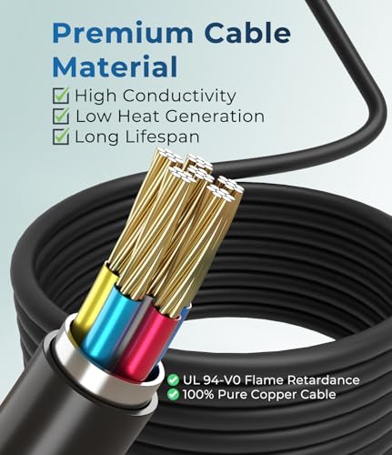 TopAutoGear EV Charger Extension Cable 50A 25ft SAE J1772 Extension Cord Compatible with 110V-240V Level 1/Level 2 EV Chargers for J1772 EVs/PHEVs,IP67 Waterproof Car Charger Extension Cable with Bag - size: 25FT-50A