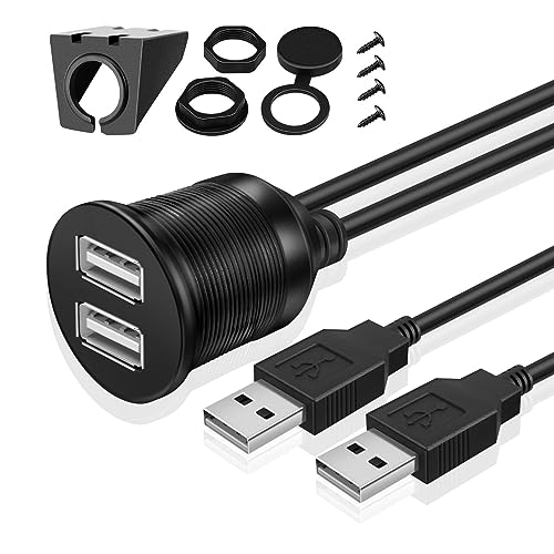 TNP Dual USB 3.0 Flush Panel Mount Extension Cable for Car Dash, 6 ft - size: 2 Ports USB (6 Feet)