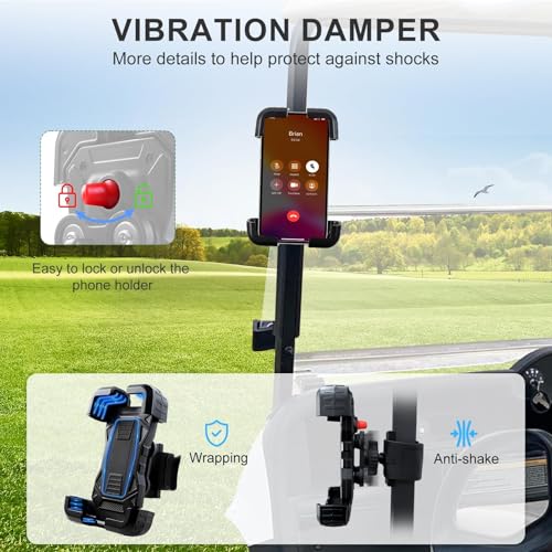 iLSKW Magnetic Golf Cart Phone Holder for EZGO Club Car Yamaha, Anti-Shake