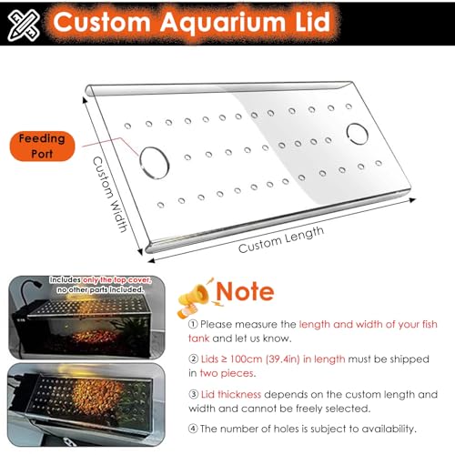 Anti-Jump Acrylic Aquarium Lid, Cat-Proof Terrarium Cover, Fish Tank Hood with Vent Hole, Adjustable Sizes: 8-20 Inch (L40xW20cm / 15.7x7.9in) - size: L25xW25cm/9.8x9.8in