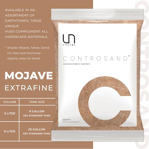 UNS Controsand - Mojave, 8L - Natural Freshwater 0.4-0.9mm Warm Sand for Aquascaping Planted Tanks - Aquarium, Terrarium, Paludarium Substrate for Betta, Shrimp, Fish, Jumping Spider, Turtle - size: 8L