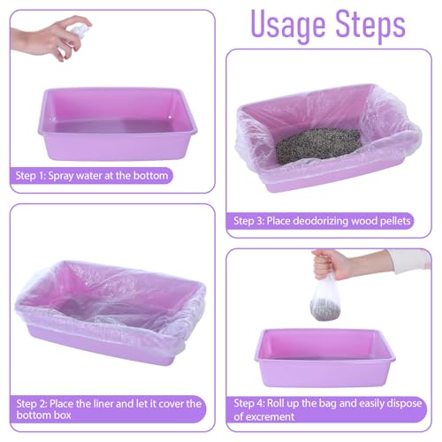 50 Pcs Disposable Cage Liners, Rabbit Litter Box Liners Small Animal Leak Proof Toilet Film Guinea Pig Cage Toilet Liner Plastic Litter Box Liner for Rabbits, Guinea Pigs, Chinchillas, Hedgehogs, Bird