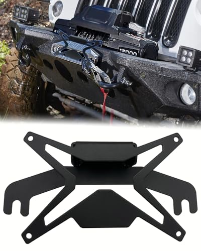 Universal Flip Up Front License Plate Holder, Quick-Flip Heavy Duty Steel License Plate Bracket for 10" Hawse Fairlead Compatible with Jeep Wrangler, Pickup Trucks, SUVs RVs & Off-Road Vehicles - size: License Plate Mount for 10" Hawse Fairlead