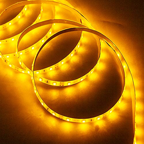 Water-Resistance IP65, 12V Waterproof Flexible LED Strip Light, 16.4ft/5m Cuttable LED Light Strips, 300 Units 3528 LEDs Lighting String, LED Tape(Orange) Power Adapter not Included - color: 1*16.4ft 3528 Orange