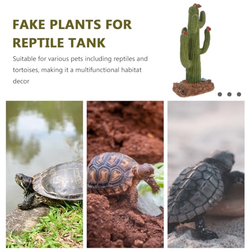 IMIKEYA Artificial Cactus Plant Small Terrarium Decor Resin Desert Diorama Project Fake Cactus for Sand Table Landscape Scene Reptile Habitat Decoration