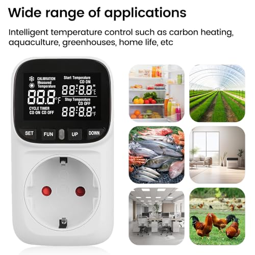 diymore All-Purpose Digital Temperature Controller Thermostat Fahrenheit Thermostat with Sensor (110-220V) ITC-1000F for Refrigerator Fermenter, Heate Blanket Temperature Controller