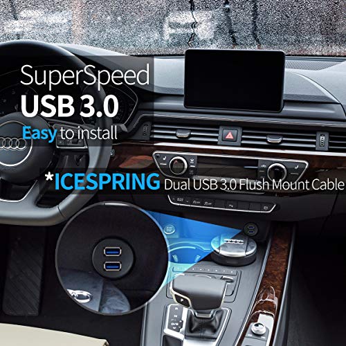 OBVIS 2 Ports Dual USB 3.0 AUX Flush Mount Cable -(6 Feet)