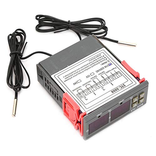 STC-3008 Dual Display Dual NTC Probe Sensor Digital Temperature Thermostat Controller(110-220V)