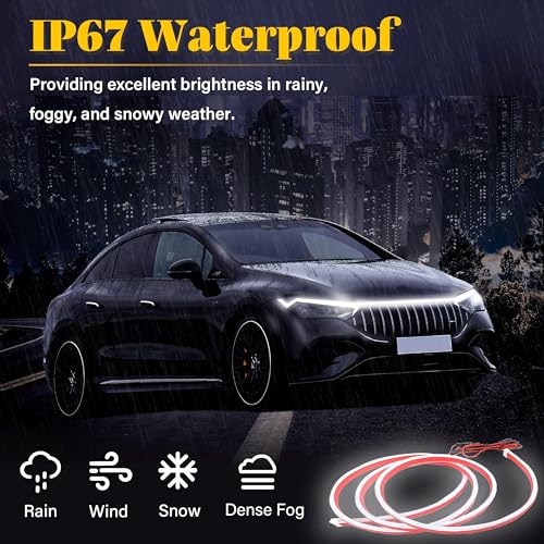 DIBMS 71" High Brightness Car Hood Gap LED Strip, Dynamic Car Ambient Light - color: White