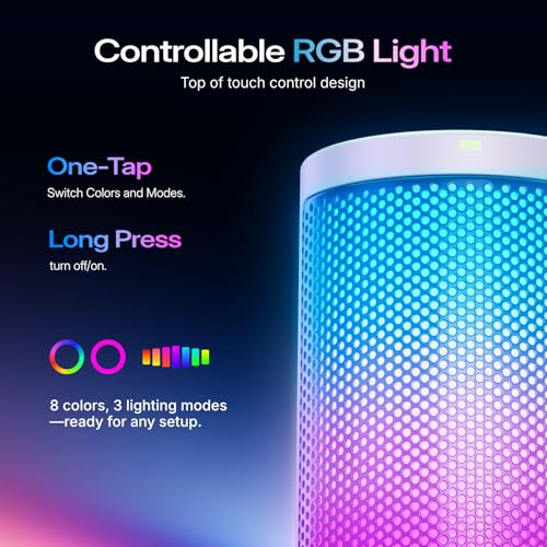 MAONO DGM20 USB Gaming Microphone for PC with Clear Voice & RGB Lighting - color: White