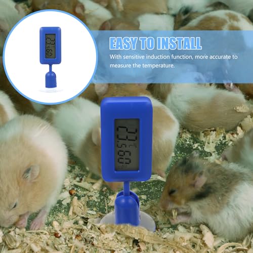 MERRYHAPY Digital Reptile Thermometer with Rotatable Display and Suction Cup Accurate Temperature and Humidity Gauge for Leopard Gecko Tank Aquarium and Terrariums Easy Installation Night