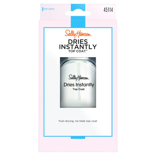 Sally Hansen Dries Instantly Top Coat Nail Polish For Women, No Fade, 0.45 Fl Oz, Fast Drying Nail Color Protection, Resists Smu