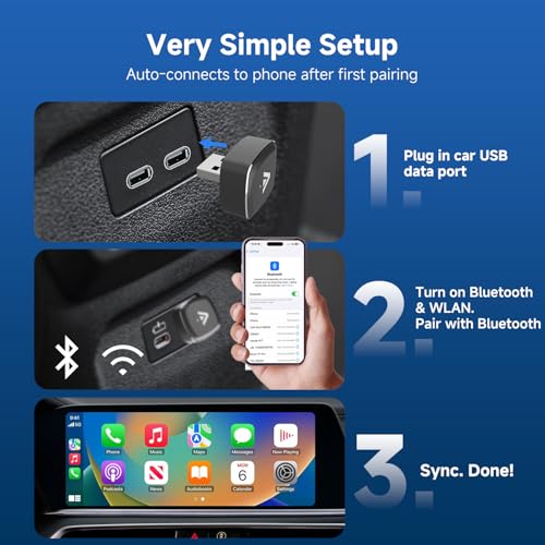 D7 Mini 2-in-1 Wireless CarPlay & Android Auto Adapter Alloy Shell - style: USB