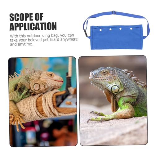 POPETPOP Portable Reptile Sling Carrier Bag Soft Pet Carrier for Lizards Bearded Dragon Snakes Small Pet Travel Bag