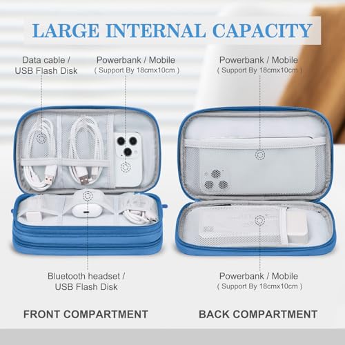 FYY Electronic Organizer, Travel Tech Pouch Bag, Medium, Cyan - color: Cyan, size: 8.3 x 5 x 2.6 inches