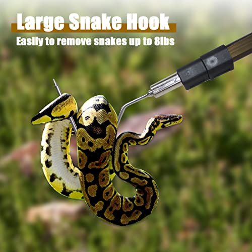41.6" Snake Hook Reptile Catcher Stick Tongs Rattlesnakes Grabber Pick-up Handling Tool Kit for Catching Controlling or Moving Python Copperhead - color: Snake Hook 41.6"