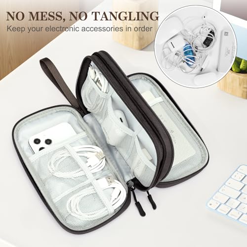 FYY Electronic Organizer, Travel Tech Pouch Bag, Medium, Coffee - color: Coffee, size: 8.3 x 5 x 2.6 inches