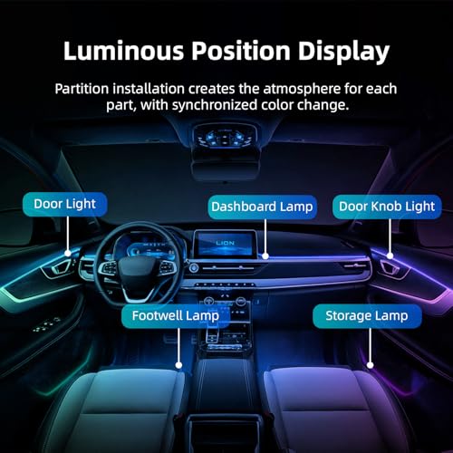 256 RGB Colors Car-Ambient-Lighting-Kit,Interior Car LED Strip Light Modes