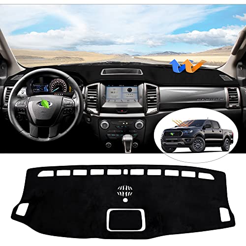 CARTIST Back Dash Cover for Ford Ranger 2019-2022 Dashboard Mat Without HUD - size: Ford Ranger 2019-2022 (Without HUD)