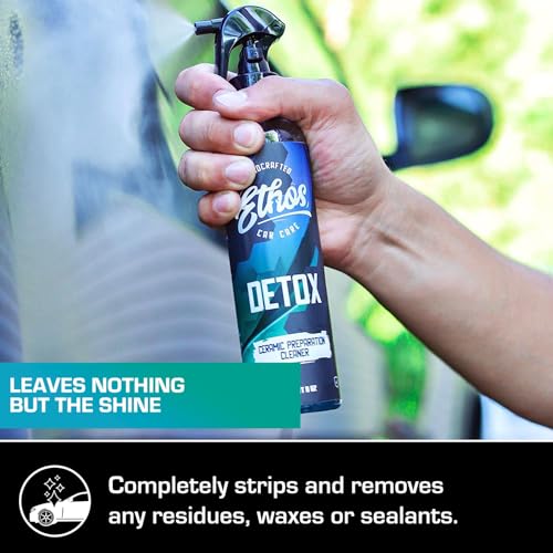 Ethos DETOX - Ceramic Coating Prep Spray, Panel Wipe, Glass Cleanser - Remove Your Old Ceramic Coating, Wax, or Sealant - Multi-Purpose Formula - Leaves Nothing But the Shine - size: 128 Fl Oz (Pack of 1)