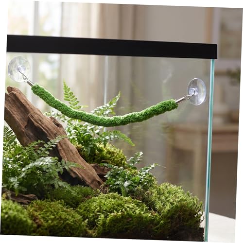 Abaodam Flexible Reptile Climbing Vines for Terrarium Tanks Bendable Artificial Vine Rope with Moss Texture Snake Tank Climbing Accessories for Jungle Scenery and Lizard Enclosures