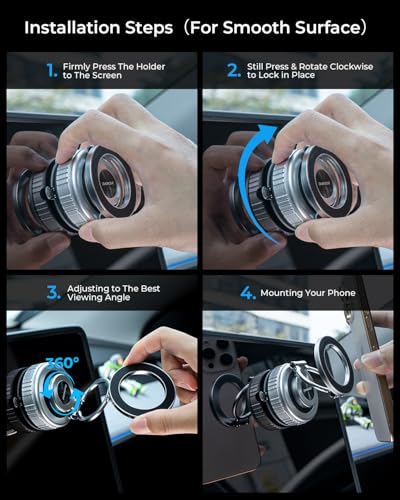 【Upgraded】All Metal for Magsafe Car Mount, Vacuum Magnetic Phone Holders - color: Silver/1 Pack